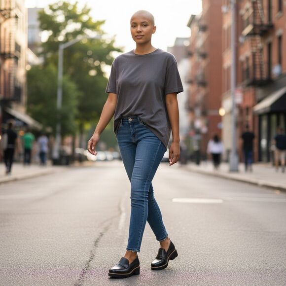 Naturalizer Darry H7079L1001 Womens 11M Black Leather Slip On Loafer Shoes - Picture 10 of 12